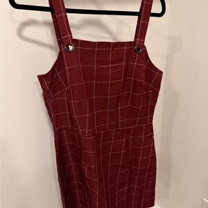 Red Plaid Sleeveless Dress